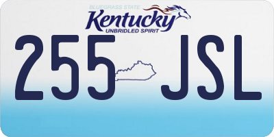 KY license plate 255JSL