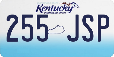 KY license plate 255JSP