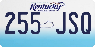 KY license plate 255JSQ