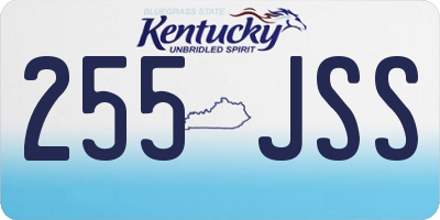 KY license plate 255JSS