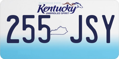 KY license plate 255JSY