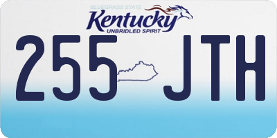 KY license plate 255JTH
