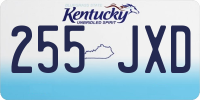 KY license plate 255JXD