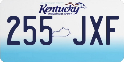 KY license plate 255JXF