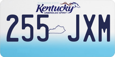 KY license plate 255JXM