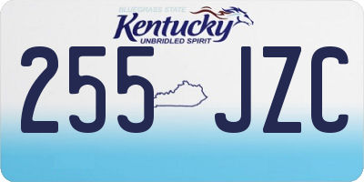 KY license plate 255JZC