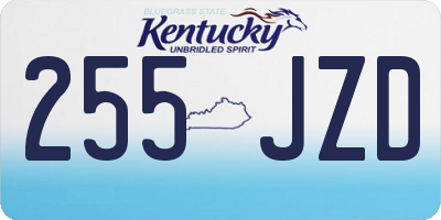 KY license plate 255JZD