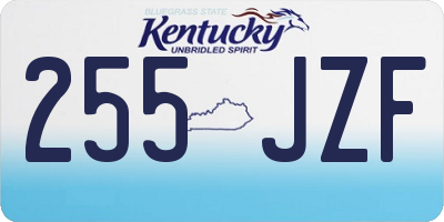 KY license plate 255JZF
