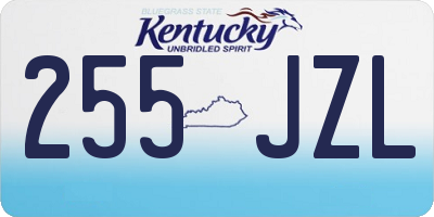 KY license plate 255JZL