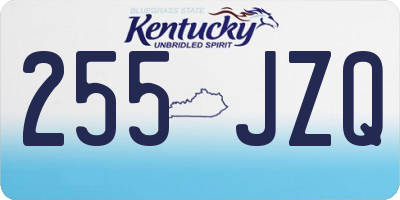 KY license plate 255JZQ