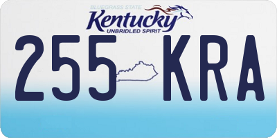 KY license plate 255KRA