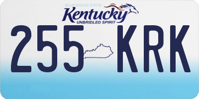 KY license plate 255KRK