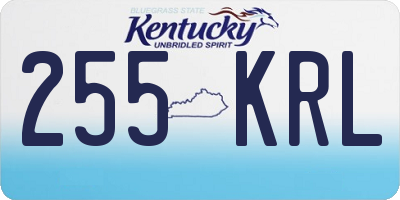 KY license plate 255KRL