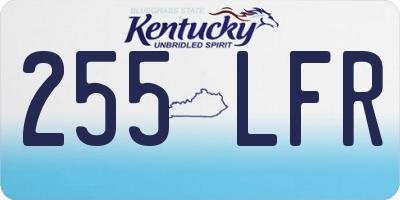 KY license plate 255LFR