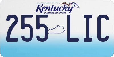 KY license plate 255LIC