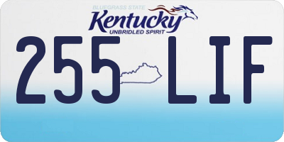 KY license plate 255LIF