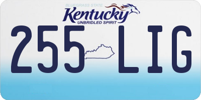KY license plate 255LIG