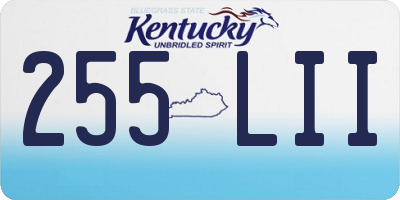 KY license plate 255LII
