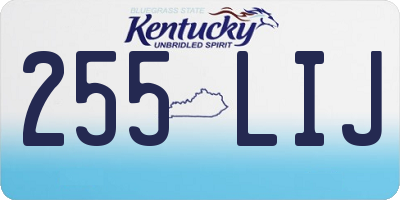 KY license plate 255LIJ