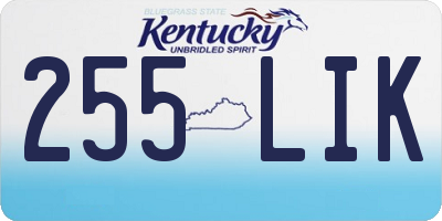 KY license plate 255LIK