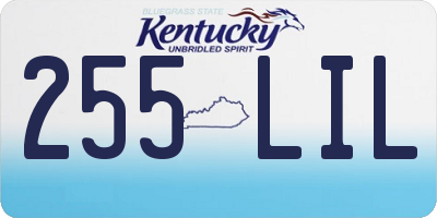 KY license plate 255LIL