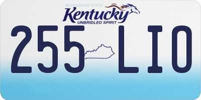 KY license plate 255LIO