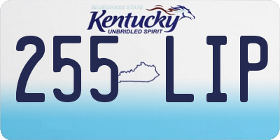 KY license plate 255LIP