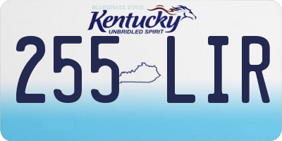 KY license plate 255LIR
