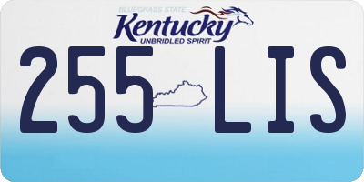 KY license plate 255LIS