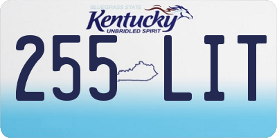KY license plate 255LIT