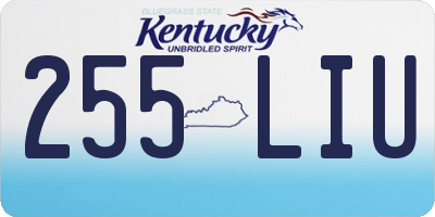 KY license plate 255LIU