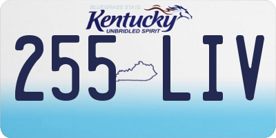 KY license plate 255LIV