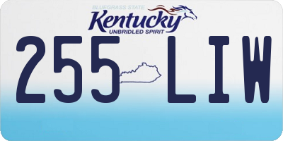 KY license plate 255LIW