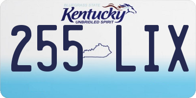 KY license plate 255LIX