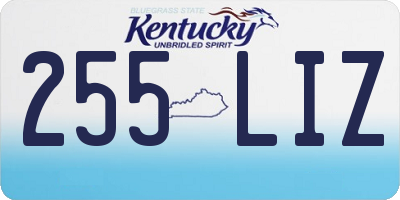 KY license plate 255LIZ