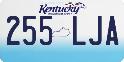 KY license plate 255LJA