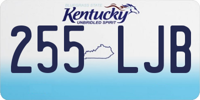 KY license plate 255LJB