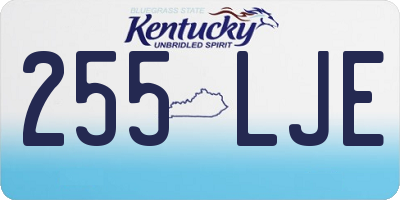 KY license plate 255LJE