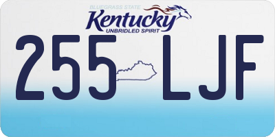 KY license plate 255LJF