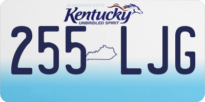 KY license plate 255LJG