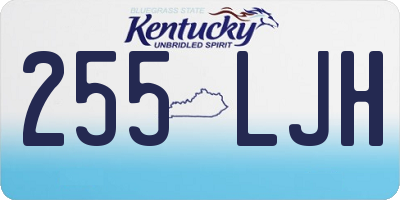 KY license plate 255LJH