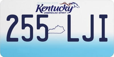 KY license plate 255LJI