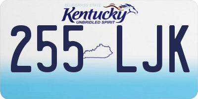 KY license plate 255LJK