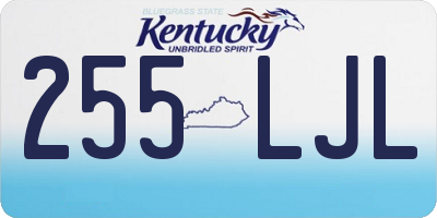 KY license plate 255LJL