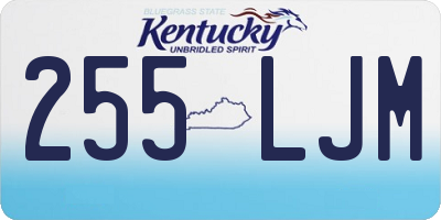 KY license plate 255LJM