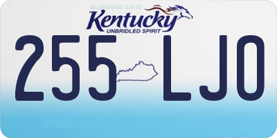 KY license plate 255LJO