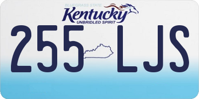 KY license plate 255LJS