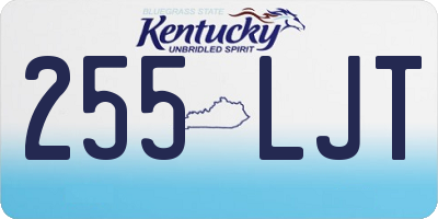 KY license plate 255LJT