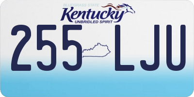 KY license plate 255LJU