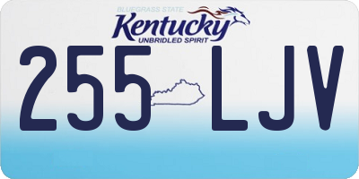 KY license plate 255LJV